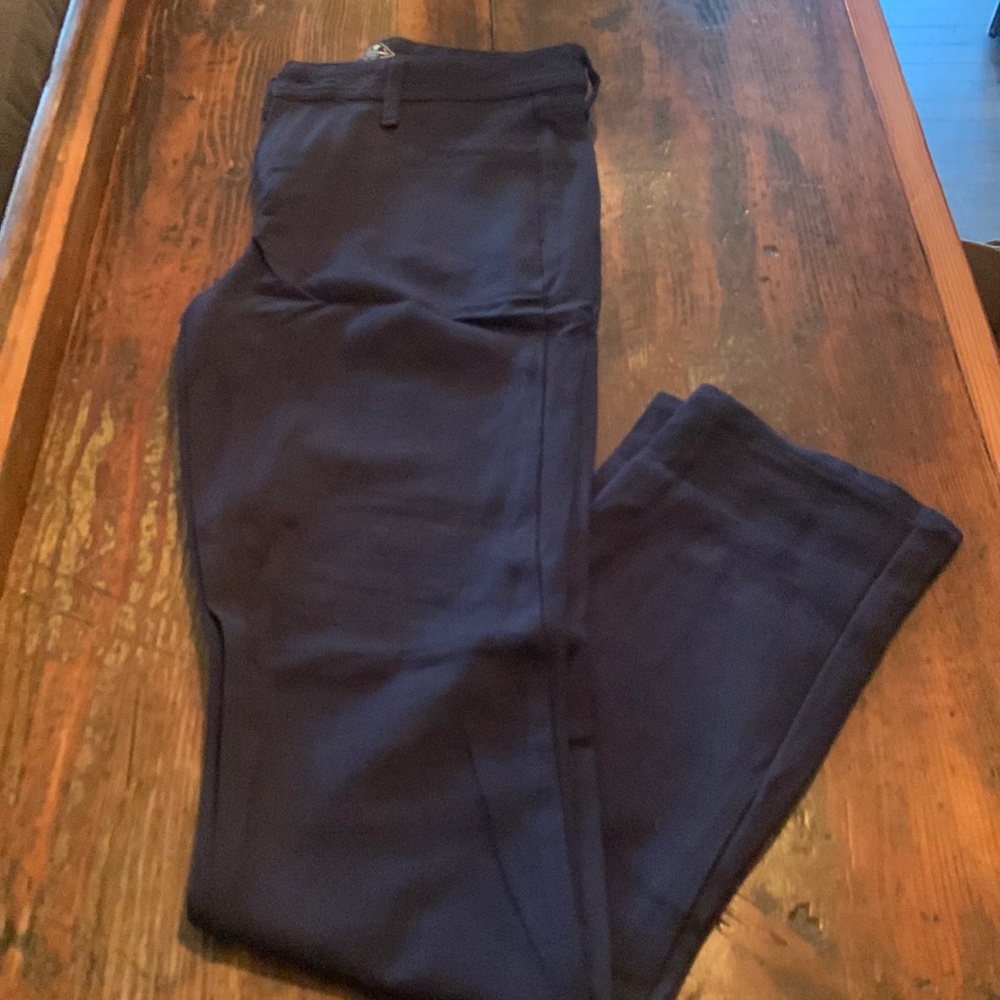 St Johns Bay Womens Straight Leg Dress Pants Super Stretchy Navy Size Small